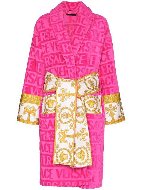 versace bath robe pink|pink and gold Versace robe.